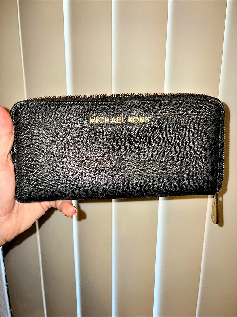 Michael Kors Jet Set Travel Saffiano Leather Continental Wallet, Black